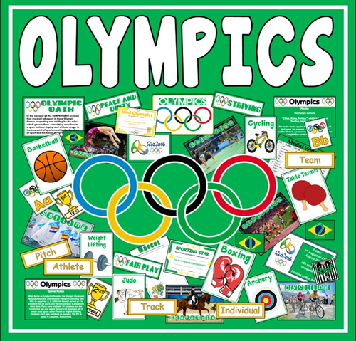 OLYMPICS TEACHING RESOURCES DISPLAY SPORTS GEOGRAPHY RIO 2016 PE KS1-2