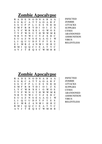 zombie word search - zombie word search printable halloween activity sheets word search | zombie word search printable