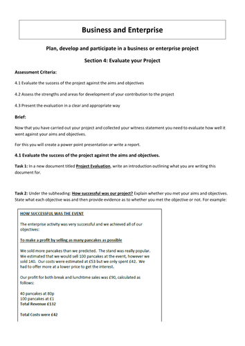 KS3/4 Enterprise Project | Teaching Resources