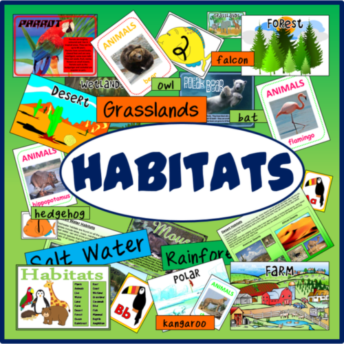HABITATS ANIMALS SCIENCE RESOURCES DISPLAY EARLY YEARS KS1-2 WEATHER