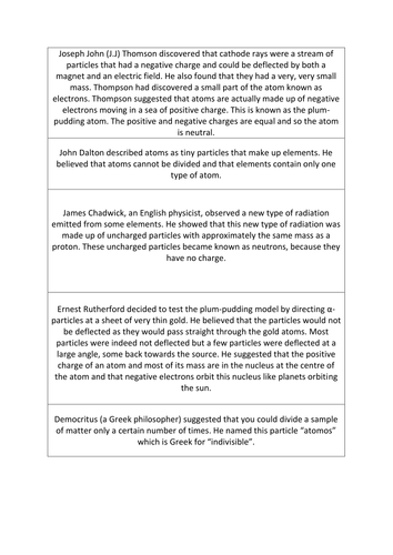 Complete scheme of work for Chapter 1 of new AQA GCSE Chemistry (Atomic ...