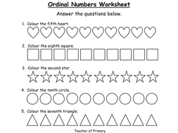 ordinal numbers powerpoint presentation and worksheets