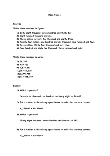 Year 6 Place Value