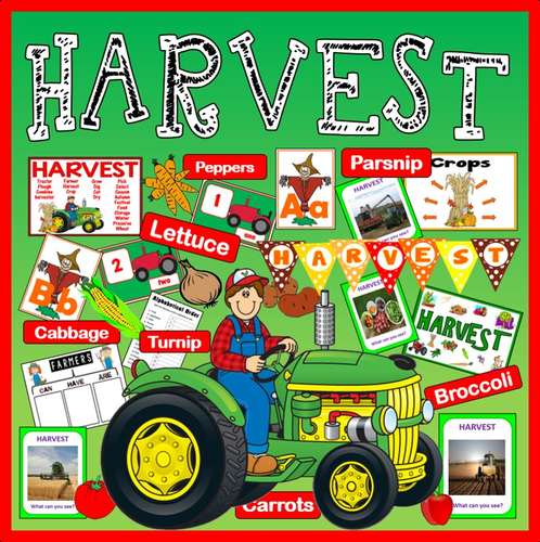 HARVEST FESTIVAL AND FARM SHOP ROLE PLAY  SCIENCE FOOD EYFS KS1-2 SEASON