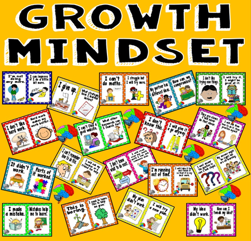 GROWTH MINDSET POSTERS DISPLAY -BRAIN THINKING skills positivity motivation self esteem