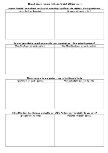British Government and Politics Worksheets | Teaching Resources
