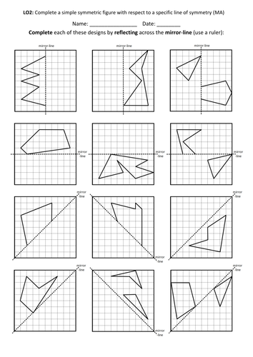 Symmetry Year 4 Worksheet