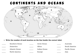 32 7 Continents And 5 Oceans Worksheet Free Worksheet Spreadsheet