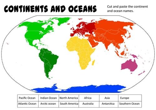 CONTINENTS AND OCEANS -GEOGRAPHY KS1-2 WORLD MAPS EARTH | Teaching ...