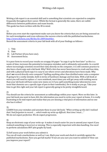 Error Treatments in lab reports.