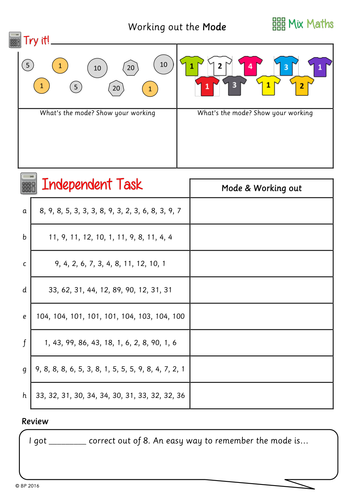 Averages - Working out the Mode Average - FULL lesson for KS2 or KS3 Maths