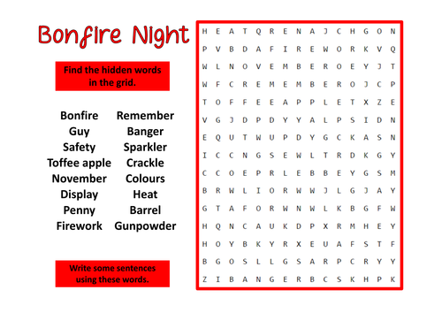 BONFIRE NIGHT GUY FAWKES Teaching resources Gunpowder plot fireworks ...