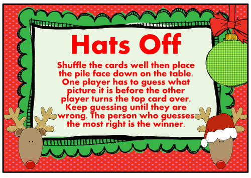 CHRISTMAS GAMES TEACHING RESOURCES KS1-2 BOARD CARD GAMES DOMINOES XMAS