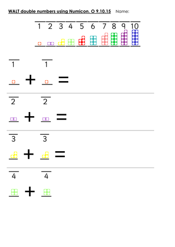 differentiated worksheets doubling numbers using base ten dienes