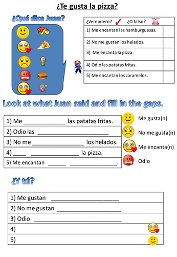 spanish snack foods likes and dislikes teaching resources