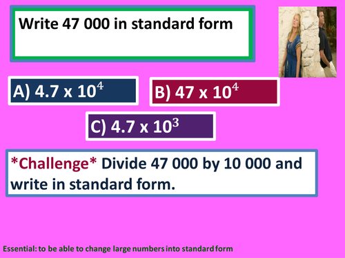 Standard form introduction changing into standard form