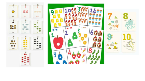 graphic design (create children's number cards and the box for the ...