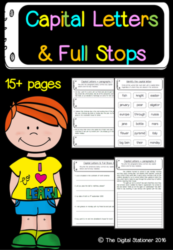 Capital Letters And Full Stops Punctuation Literacy 15 Printable 