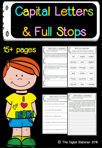 Capital Letters And Full Stops Printable Worksheets