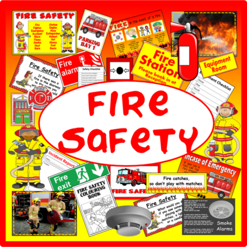 FIRE SAFETY + ROLE PLAY TEACHING RESOURCES DISPLAY EARLY YEARS KS1-2 DANGER