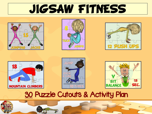 JIGSAW FITNESS - 30 Puzzle Cutouts & Activity Plan | Teaching Resources