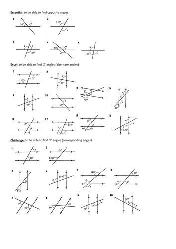 Angles on parallel lines differentiated lesson