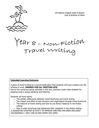 features of travel writing ks3