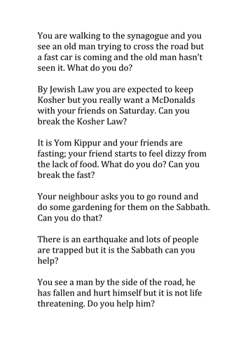 Pikuach Nefesh Teaching Resources