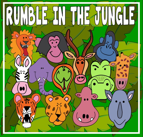 RUMBLE IN THE JUNGLE STORY TEACHING RESOURCES EYFS KS 1-2 STORY ANIMALS ...