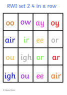 Letters and Sounds phase 3 4 5 & RWI set 1 2 3 phonics four in a row ...