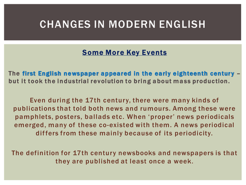 Language Change: The Birth of the Media 