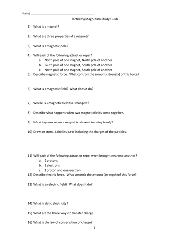 Bundled Physics Study Guides Teaching Resources