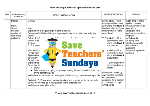 Missing Numbers KS2 Worksheets, Lesson Plans and PowerPoint