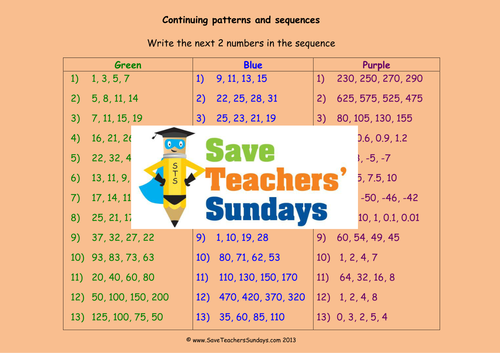 sequences and nth terms ks2 worksheets lesson plans and