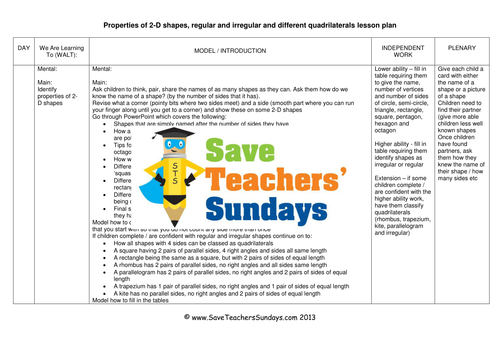 2D Shapes KS2 Worksheets, Lesson Plans and PowerPoint