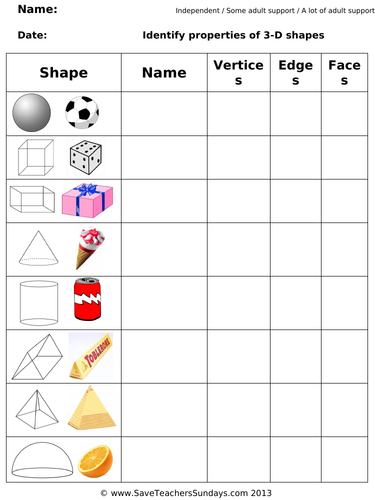 3D Shapes KS2 Worksheets, Lesson Plans, PowerPoint and Flash Cards ...