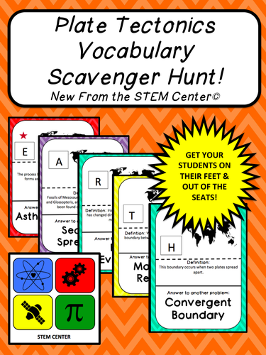 Plate Tectonics Scavenger Hunt Game