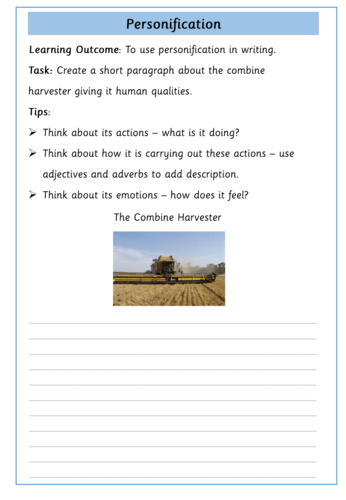 Personification Worksheets | Teaching Resources