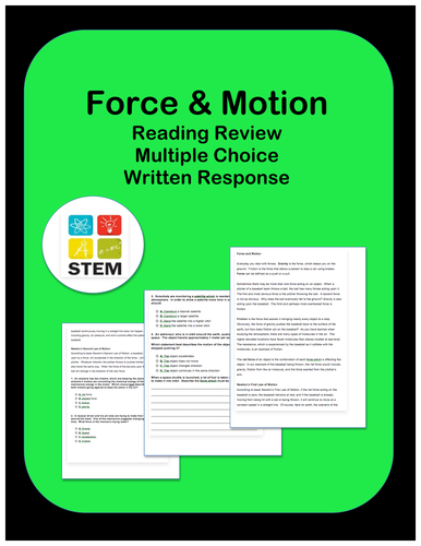 Force and Motion: Passage and Questions 