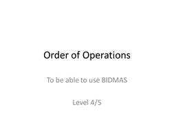 Order of Operations | Teaching Resources