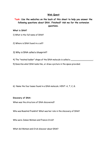 DNA structure and discovery | Teaching Resources