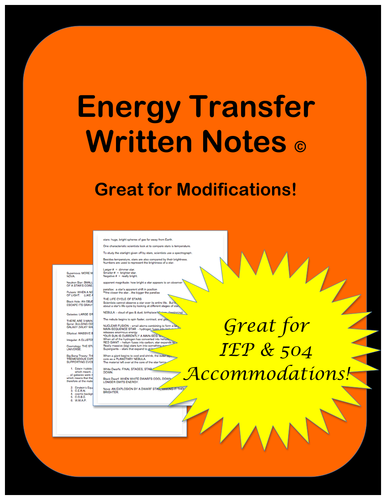 Energy Transformation: Notes 