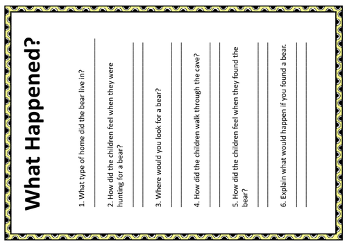 WE'RE GOING ON A BEAR HUNT STORY TEACHING RESOURCES SACK EYFS KS1 ...
