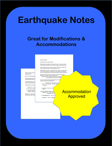 Earthquake: Notes