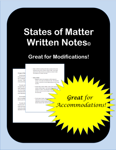 Matter States: Notes