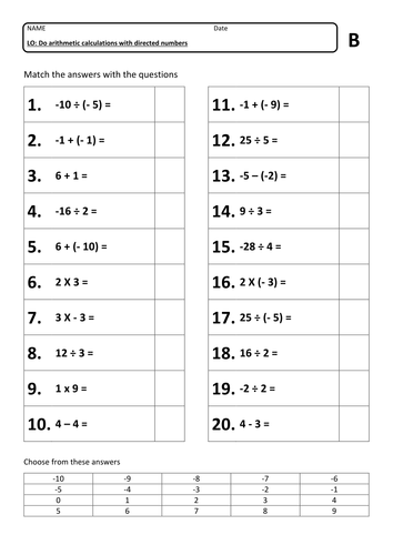 negative-numbers-four-operations-arithmetic-worksheet-three-differentiated-versions-and-answers