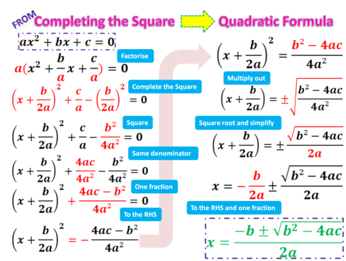 introduction to the quadratic formula assignment