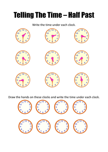 TELLING THE TIME TEACHING RESOURCES EYFS KS 1-2 MATHS NUMERACY OCLOCK ...