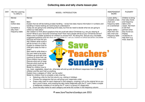 Tally Charts KS2  Lesson Plans, PowerPoint and Tally Chart Template
