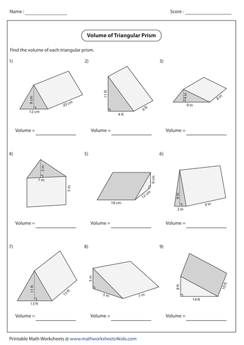 Printables Surface Area Triangular Prism Worksheet volume of triangular prisms powerpoint and good scaffolded worksheet by chloeharper10 teaching resources tes